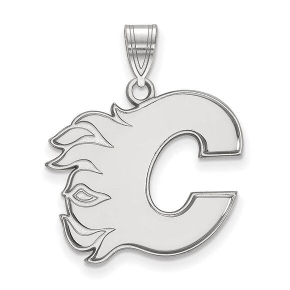 14k White Gold NHL Calgary Flames Large Pendant